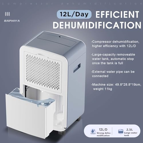 12L/D Dehumidifier for Home with Energy Efficient Compressor